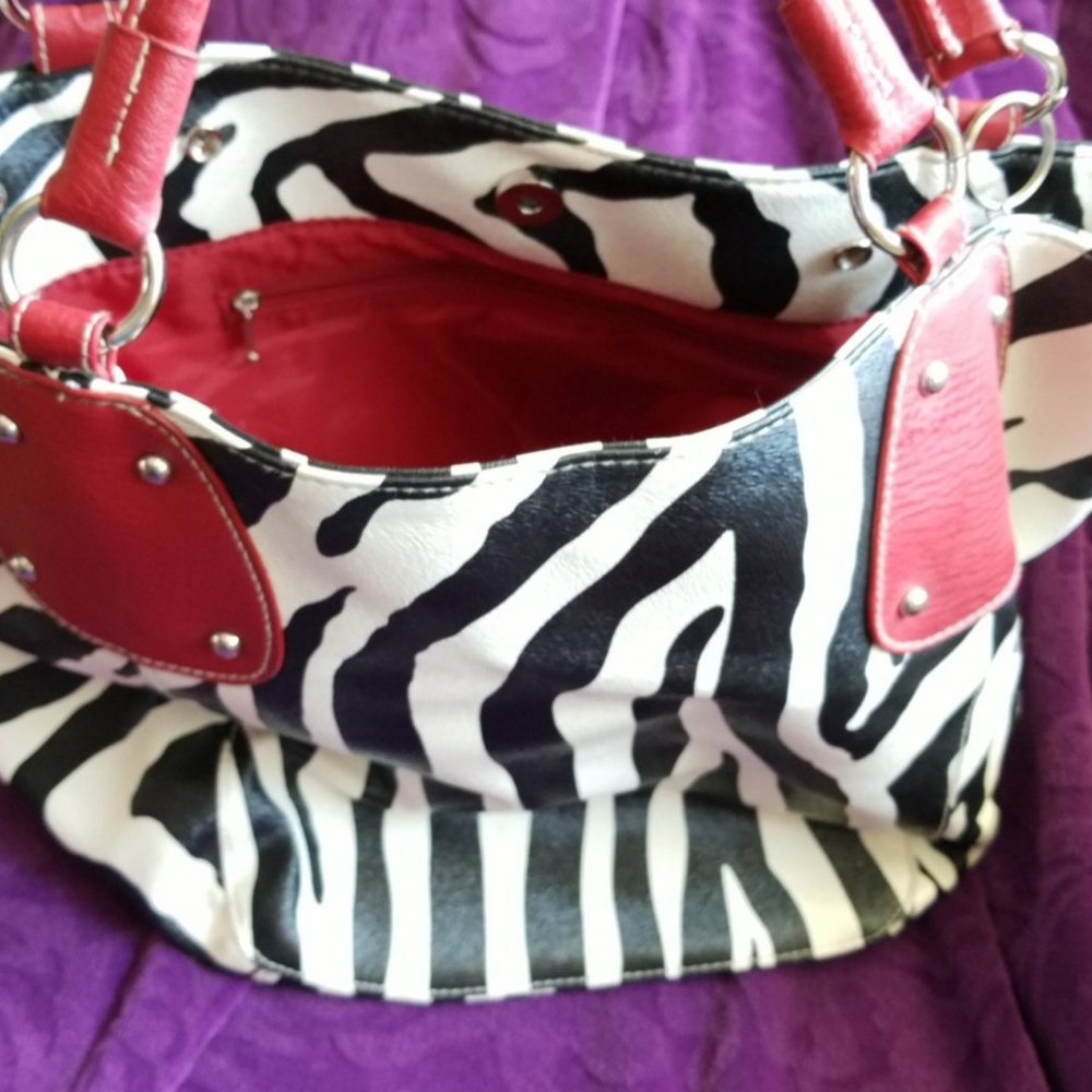 Zebra print vegan tote